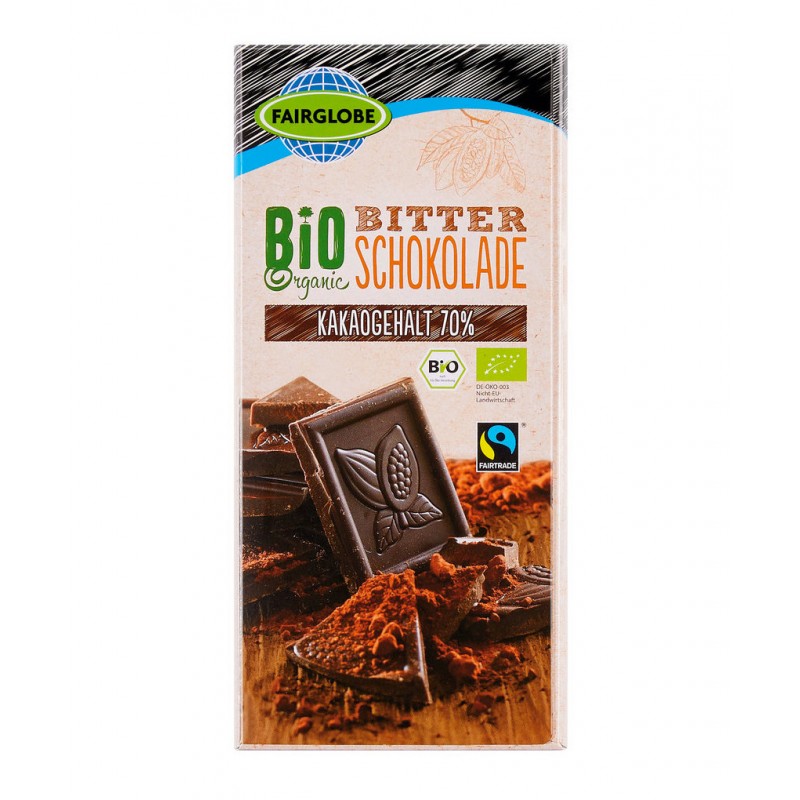 stoeprand Blanco Eerbetoon BIO Organic 70% dark chocolate "Fairglobe", 100 g