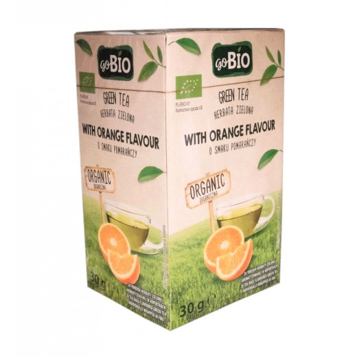 BIO Organic green tea with orange "goBIO", 20 pcs