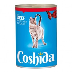 Wet cat food with beef & liver in sauce "Coshida", 415 g