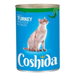 Wet cat food with turkey & duck in sauce "Coshida", 415 g