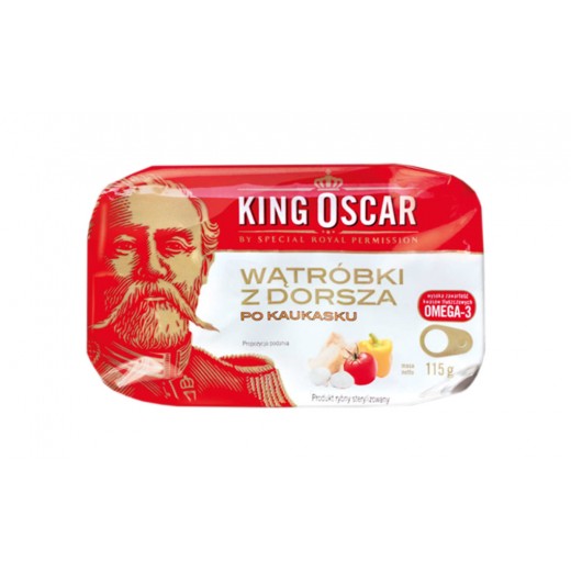 Caucasian style cod liver "King Oscar", 115 g