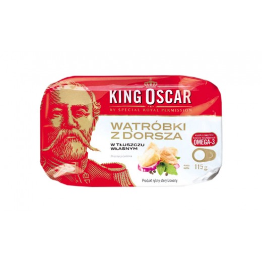 Cod liver in own natural oil "King Oscar", 115 g