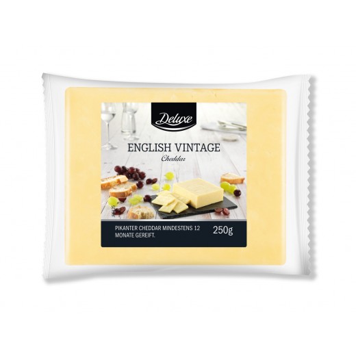 English vintage cheddar cheese "Deluxe", 250 g