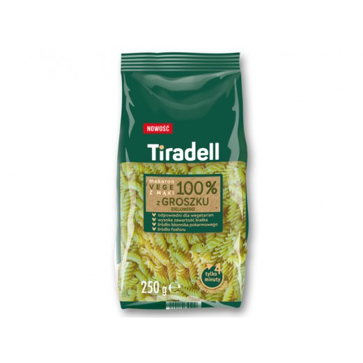 Vegetable pasta made from green lentils flour "Tiradell", 250 g