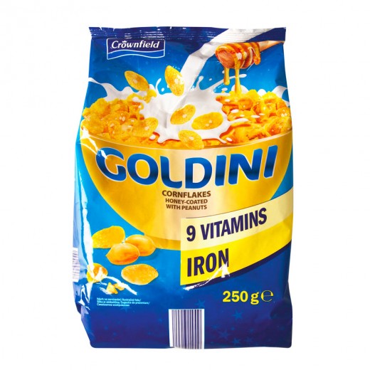 Honey coated cornflakes with peanuts "Crownfield" Goldini, 250 g
