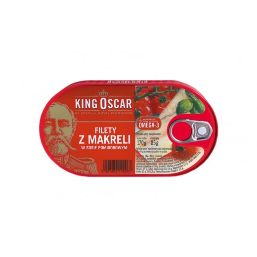 Mackerel fillets in tomato sauce "King Oscar", 170 g