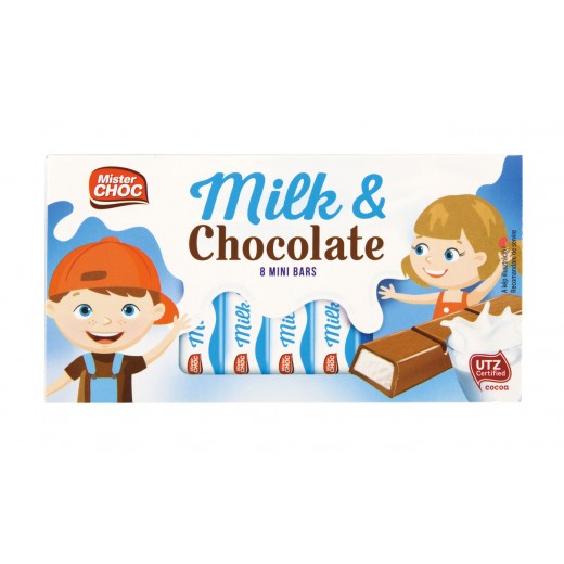 Milk chocolate bars "Mister Choc", 8 pcs