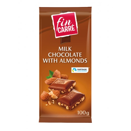 Milk chocolate "Fin Carre" with almonds, 100 g