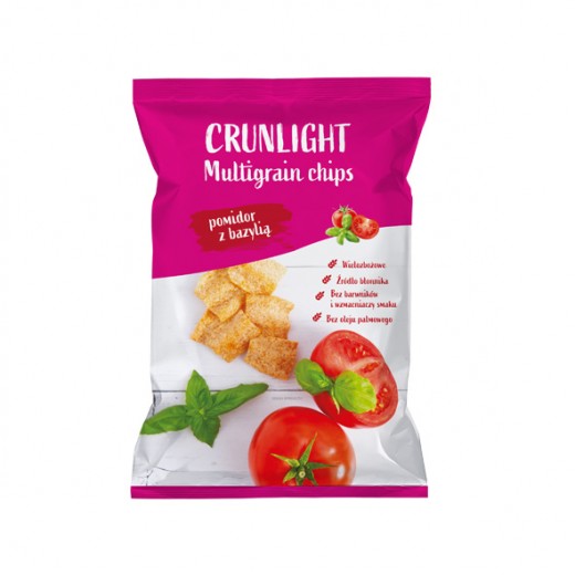 Multigrain chips with tomato & basil “Crunlight”, 70 g