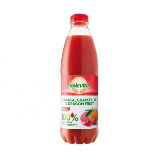 Orange, grapefruit & dragon fruit juice "Solevita", 1 L