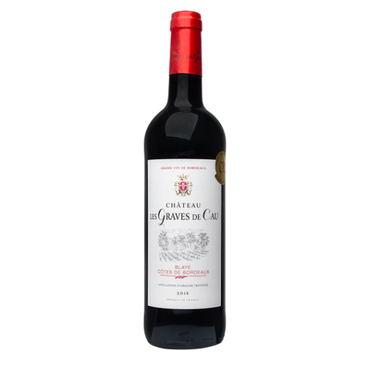 Red dry wine 13.5% “Château Les Graves De Cau, Blaye Côtes De Bordeaux", 750 ml