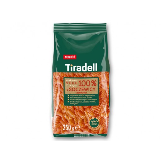 Vegetable pasta made from red lentils flour "Tiradell", 250 g