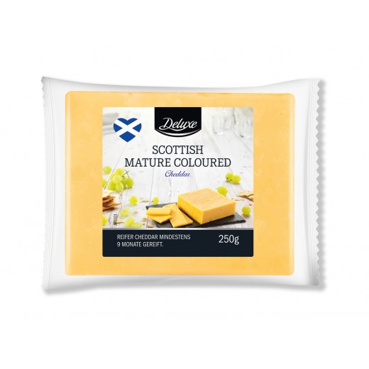 Scottish mature coloured cheddar cheese "Deluxe", 250 g