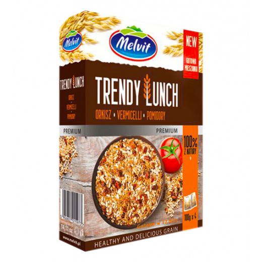 Spelt, vermicelli, tomatoes "Melvit" Trendy Lunch, 4x100 g