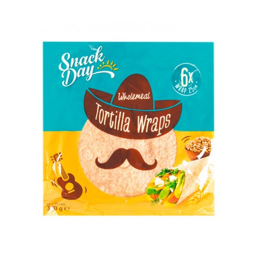 Wholemeal Tortilla wraps "Snack Day" 6x25 cm, 370 g