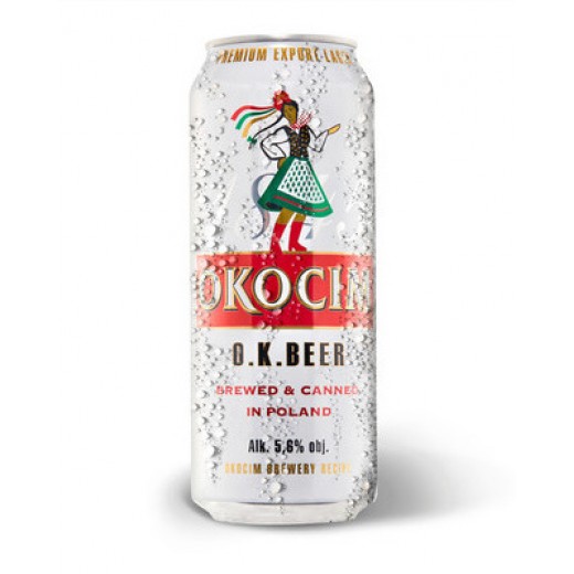 Premium export lager beer 5.8% "Okocim O.K", canned, 500 ml