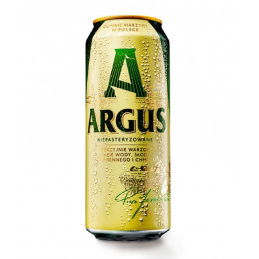 Unpasteurized pilsener gold beer 6% "Argus", canned, 500 ml