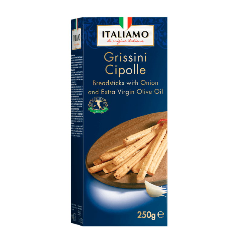 250 with g “Italiamo”, Grissini Cipolle oil onion & Breadsticks olive