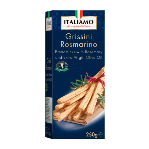 Grissini Rosmarino Breadsticks with rosemary & olive oil “Italiamo”, 250 g