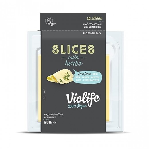Vegan cheese slices with herbs "Violife", 200 g