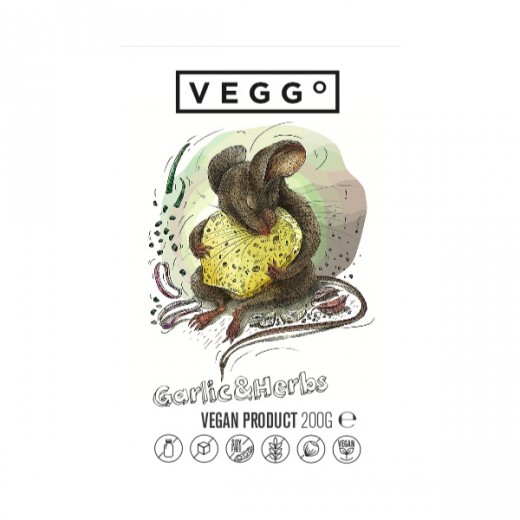 Vegan garlic & herbs cheese product "Veggo", 200 g
