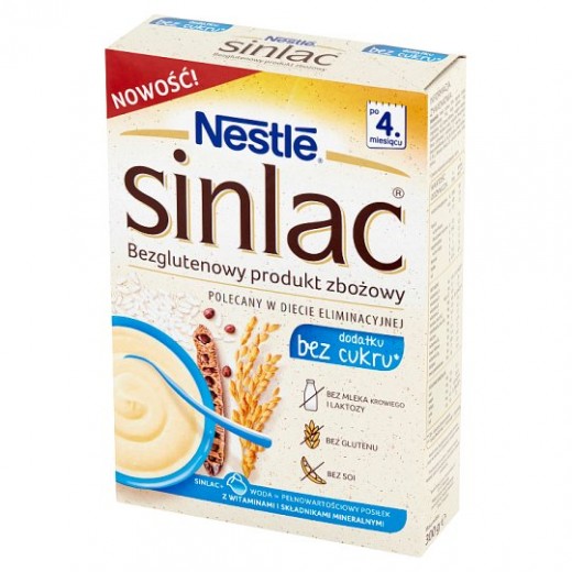 Gluten free, no added sugar cereal Sinlac 4 "Nestle", 300 g