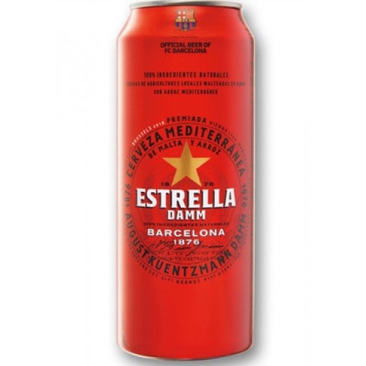 Pale lager beer 5,4% “Estrella Damm” Barcelona, 500 ml