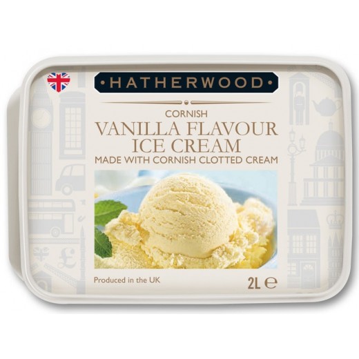 Vanilla flavour ice cream made with cornish clotted cream “Hatherwood”, 2L