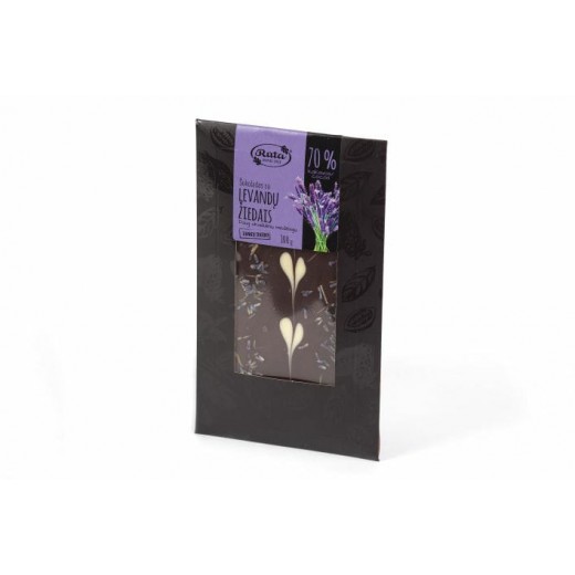 Dark chocolate with lavender flowers “Ruta” 70% cocoa, 100 g