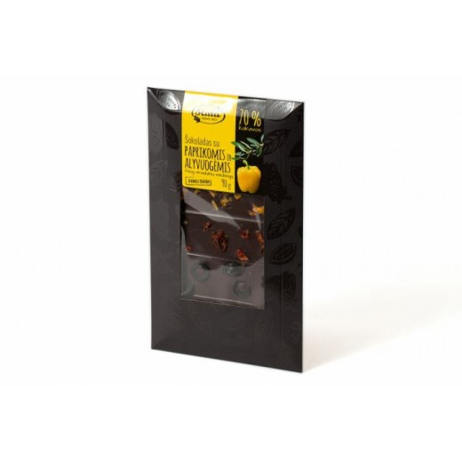 Dark chocolate with paprika & olives “Ruta” 70% cocoa, 100 g