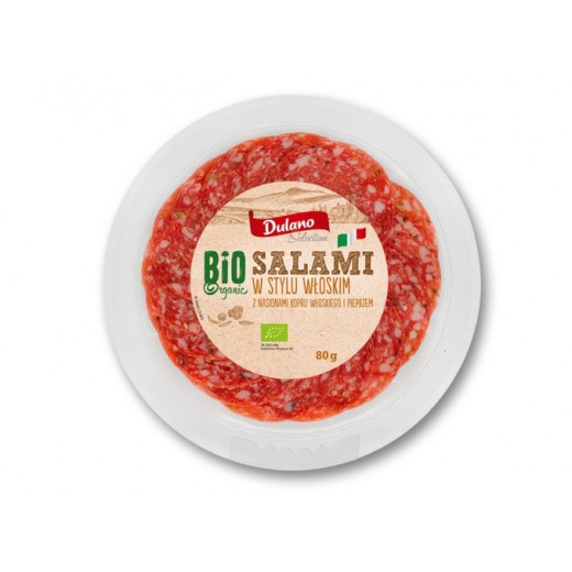 BIO Organic salami in Italian style with fennel seeds & peppercorns “Dulano”, 80 g