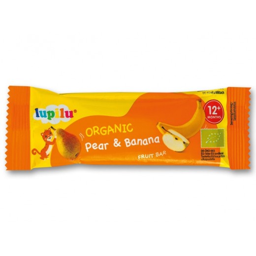 Organic fruit bar Pear & Banana, 25 g