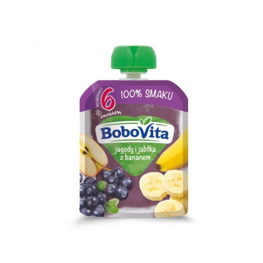 Fruit puree "BoboVita" Berry & Banana, 80 g
