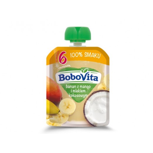 Fruit puree "BoboVita" Mango & Coconut milk, 80 g