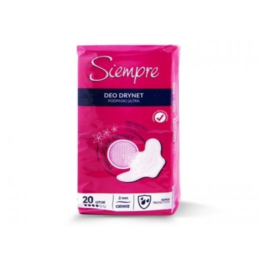 Ultra Deo Drynet pads with wings, 4 drops "Siempre", 20 pcs.