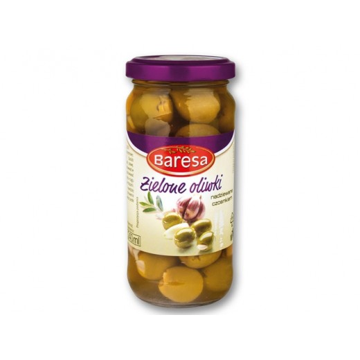 Green olives stuffed with garlic "Baresa", 240 ml